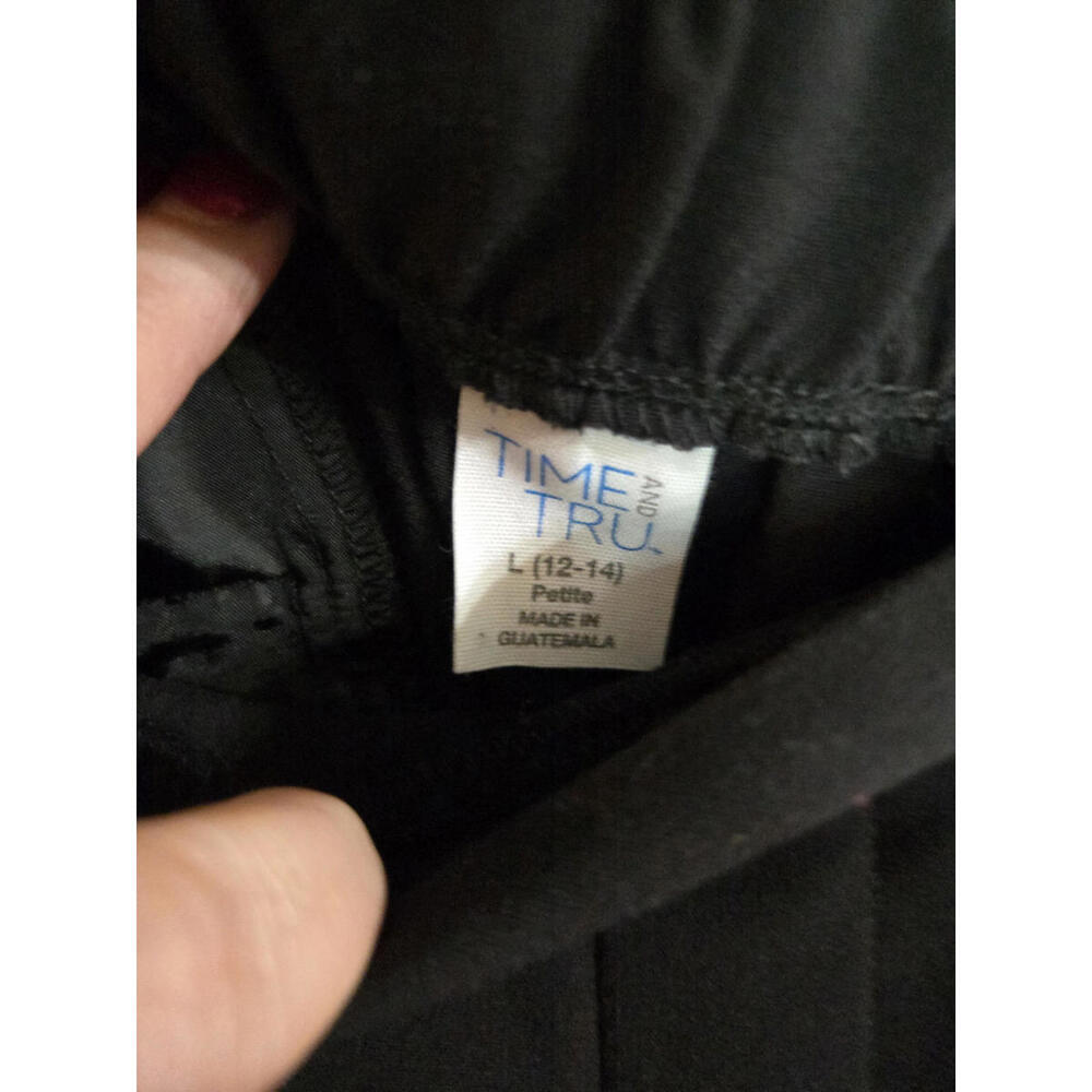 Time and Tru Women's Black Casual Pants Petite Size L (12-14) - Picture 3 of 4